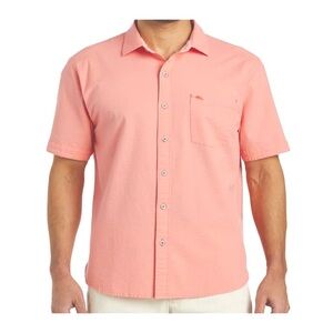 Tommy Bahama Men's, Nova Wave Camp Shirt , Shellrossa color SMALL